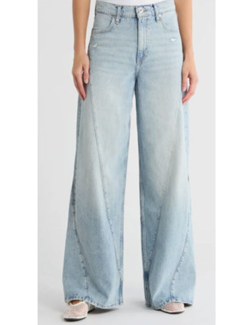 Rag & Bone Serena Splice High Waist Wide Leg Jeans